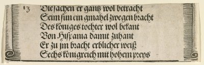 Tekst drukowany do „Zaręczyny Filipa Pięknego z Joanną Kastylii” autorstwa Albrecht Dürer