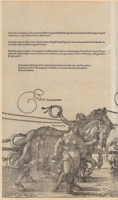 Providentia, karta 3 z cyklu „Wielki wóz triumfalny” autorstwa Albrecht Dürer