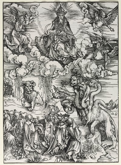 Objawienie św. Jana: Bestia z baranimi rogami, 1511. autorstwa Albrecht Dürer