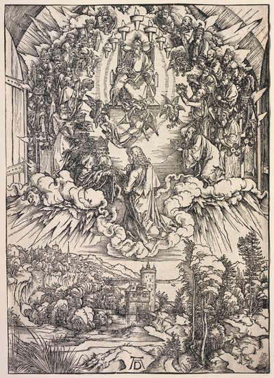 Objawienie św. Jana: św. Jan przed tronem autorstwa Albrecht Dürer