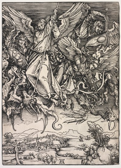 Objawienie św. Jana: św. Michał walczący ze Smokiem, 1511. autorstwa Albrecht Dürer