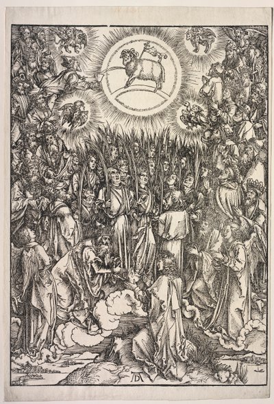 Objawienie św. Jana: Adoracja Baranka autorstwa Albrecht Dürer
