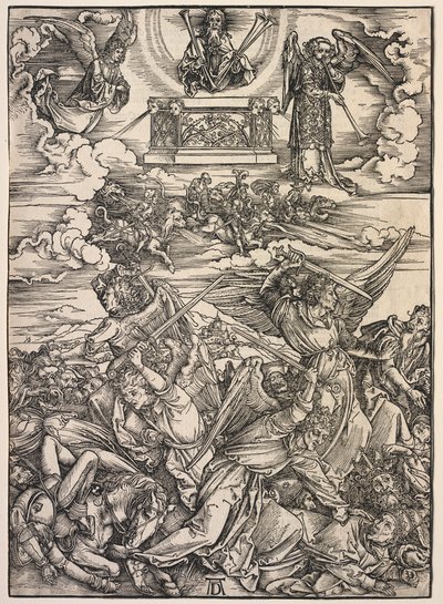 Objawienie św. Jana: Cztery anioły niszczące autorstwa Albrecht Dürer