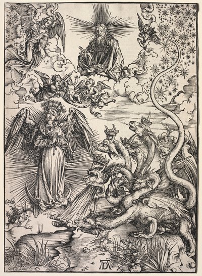 Objawienie św. Jana: Niewiasta obleczona w Słońce, 1511. autorstwa Albrecht Dürer