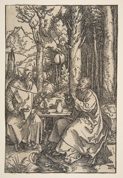 Św. Antoni i Św. Paweł na pustyni, ca. 1503. autorstwa Albrecht Dürer