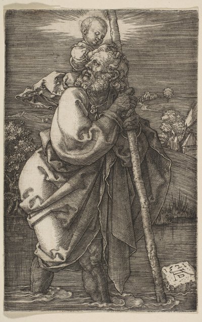 Święty Krzysztof zwrócony w lewo, 1521. autorstwa Albrecht Dürer