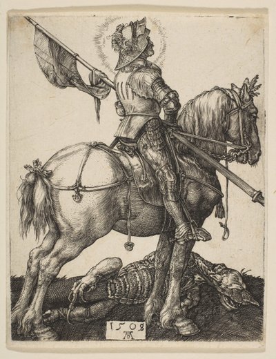 Święty Jerzy na koniu, 1505-8. autorstwa Albrecht Dürer