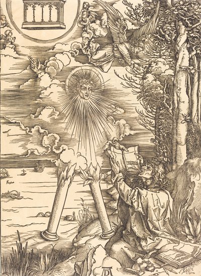 Św. Jan pożerający księgę, prawdopodobnie ok. 14961498. autorstwa Albrecht Dürer