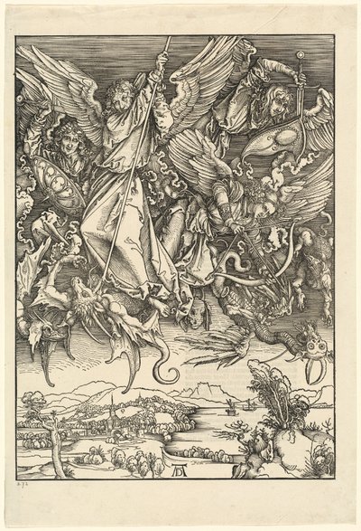 Święty Michał walczący ze smokiem autorstwa Albrecht Dürer