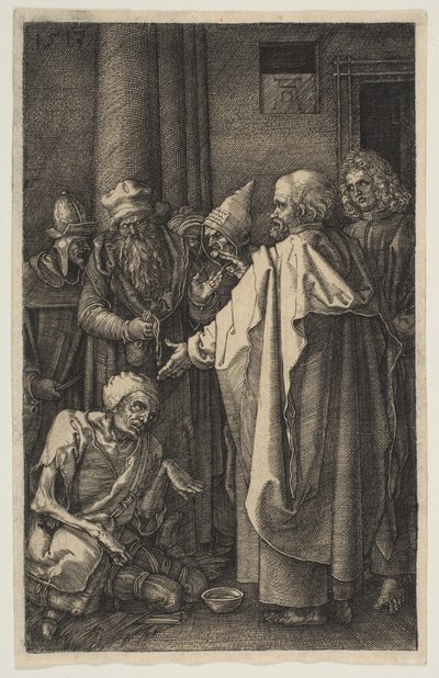 Św. Piotr i Św. Jan u Bramy Świątyni, z Męki Pańskiej, 1513. autorstwa Albrecht Dürer