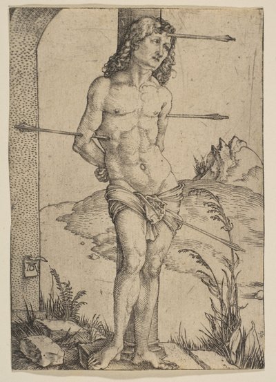 Święty Sebastian przywiązany do kolumny autorstwa Albrecht Dürer