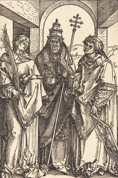 Święci Szczepan, Sykstus i Wawrzyniec prawdopodobnie ok. 15041505. autorstwa Albrecht Dürer