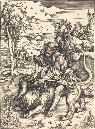 Samson walczący z lwem autorstwa Albrecht Dürer