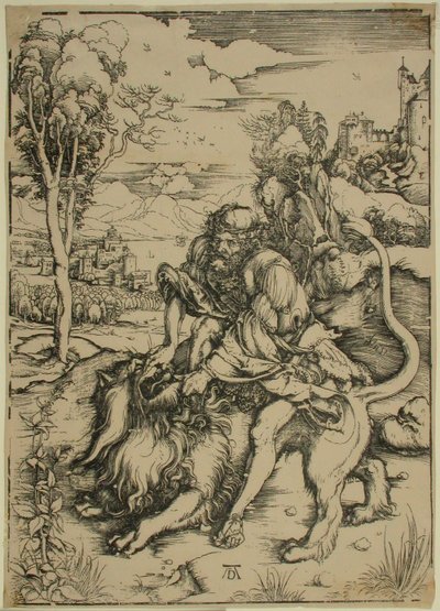 Samson walczący z lwem autorstwa Albrecht Dürer