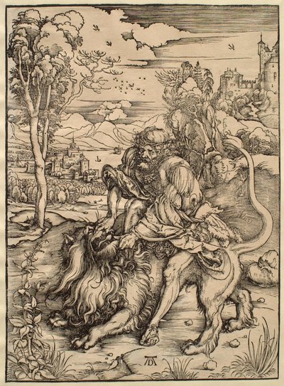 Samson walczący z lwem autorstwa Albrecht Dürer