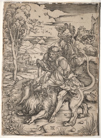 Samson zabija lwa autorstwa Albrecht Dürer