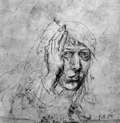 Autoportret z bandażem, 1492, 1936 autorstwa Albrecht Dürer