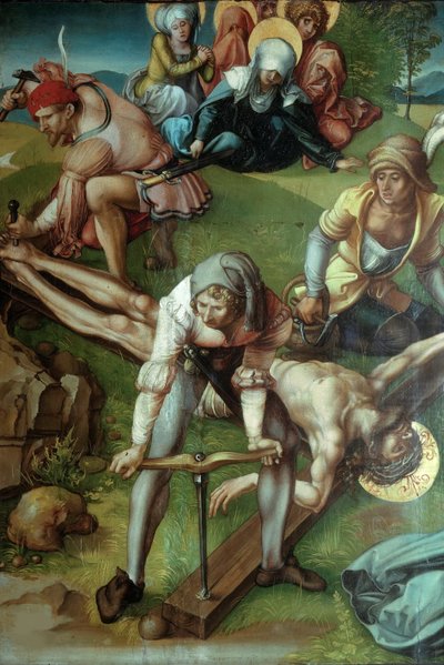 Poliptyk Siedmiu Boleści Chrystus przybity do krzyża, 1495-1496. autorstwa Albrecht Dürer
