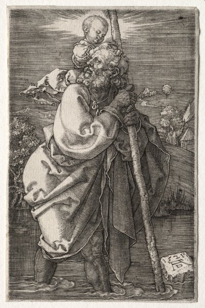 Św. Krzysztof, zwrócony w lewo, 1521. autorstwa Albrecht Dürer