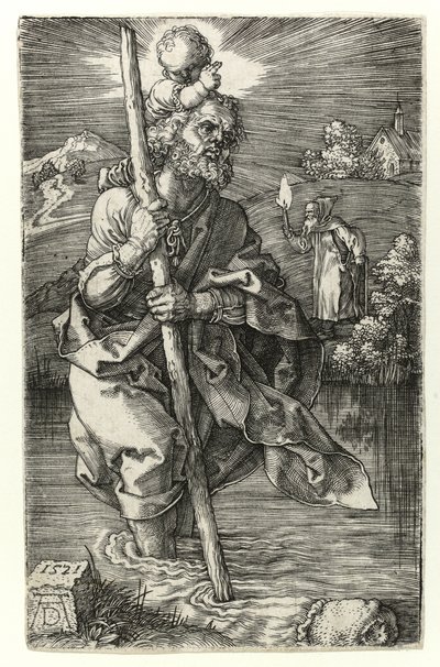 Św. Krzysztof zwrócony w prawo, 1521 autorstwa Albrecht Dürer