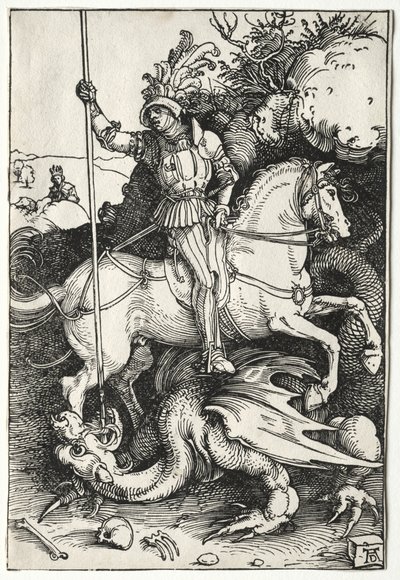 Św. Jerzy zabija smoka autorstwa Albrecht Dürer