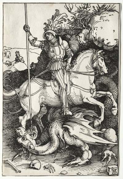 Św. Jerzy zabijający smoka, 1500s. autorstwa Albrecht Dürer
