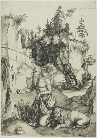 Św. Hieronim pokutnik na pustkowiu autorstwa Albrecht Dürer