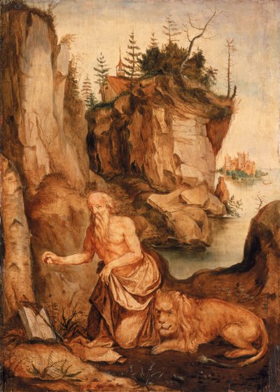 Św. Hieronim i lew, ok. 1500 autorstwa Albrecht Dürer