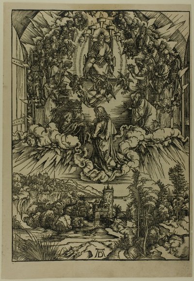 Św. Jan przed Bogiem i starszymi, z Apokalipsy autorstwa Albrecht Dürer