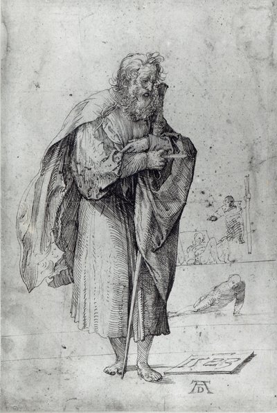 Św. Paweł, 1523 (pióro i atrament na papierze) autorstwa Albrecht Dürer