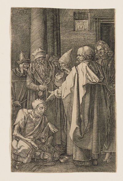 Święty Piotr i Święty Jan uzdrawiają kalekę przy bramie świątyni autorstwa Albrecht Dürer