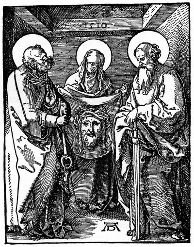 Św. Weronika z Sudarium między Św. Piotrem i Pawłem, 1510, 1936 autorstwa Albrecht Dürer