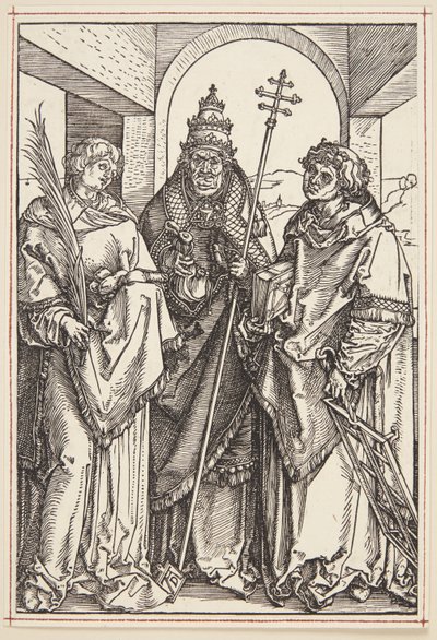św. Lawrence, Sykstus i Stephen autorstwa Albrecht Dürer