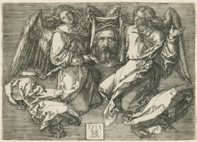Sudarium wyświetlane przez dwa anioły autorstwa Albrecht Dürer