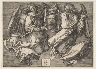 Chusta świętej Weroniki trzymana przez dwóch aniołów autorstwa Albrecht Dürer