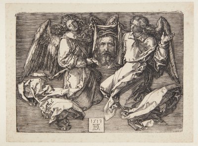 Sudarium wystawione przez dwa anioły autorstwa Albrecht Dürer