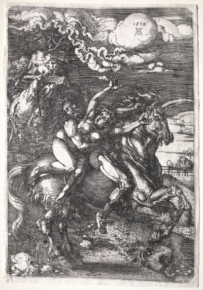 Porwanie na jednorożcu autorstwa Albrecht Dürer
