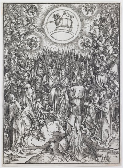 Adoracja Baranka z cyklu „Apokalipsa” autorstwa Albrecht Dürer