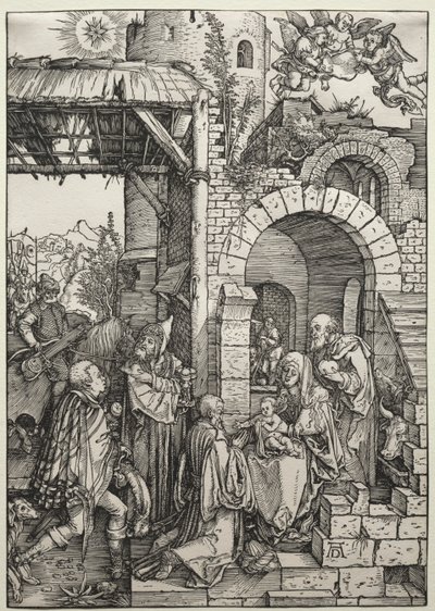 Adoracja Trzech Króli, c. 1501-1503. autorstwa Albrecht Dürer