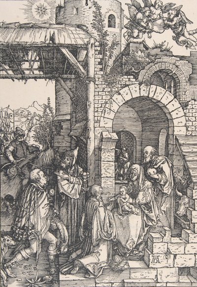Adoracja Trzech Króli z cyklu Życie Dziewicy, ca. 1502., ca. 1502. autorstwa Albrecht Dürer