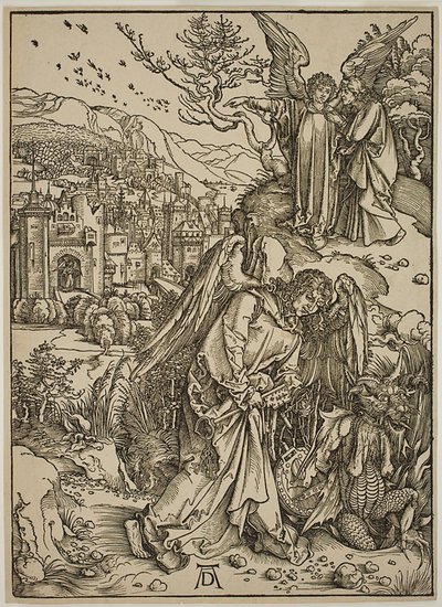 Anioł ukazujący św. Janowi Nową Jerozolimę autorstwa Albrecht Dürer