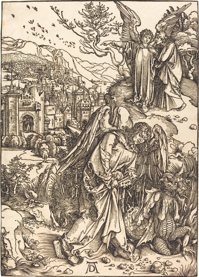 Anioł z kluczem do bezdennej jamy autorstwa Albrecht Dürer