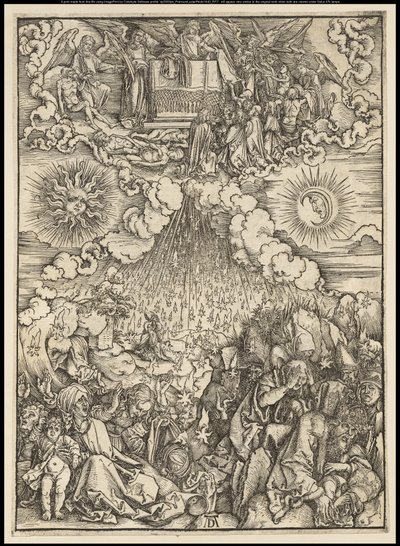 Apokalipsa: otwarcie piątej i szóstej pieczęci, 1497-98 autorstwa Albrecht Dürer