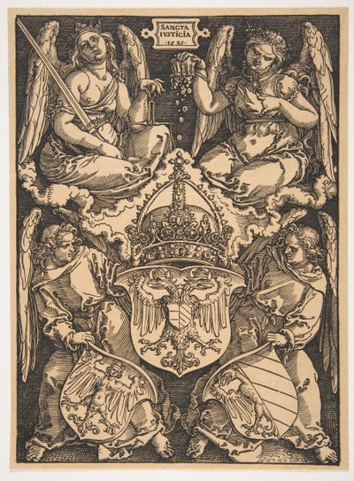 Ramiona Świętego Cesarstwa Rzymskiego i Miasta Norymbergi. autorstwa Albrecht Dürer