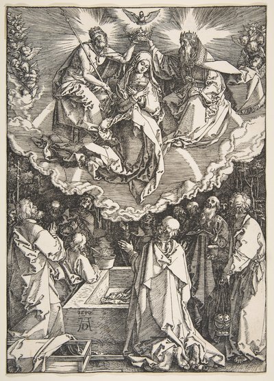 Wniebowzięcie i Koronacja Matki Boskiej, z Życia Dziewicy, 1510. autorstwa Albrecht Dürer