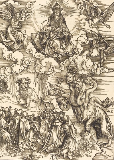 Bestia z dwoma rogami jak baranek, 1498. autorstwa Albrecht Dürer