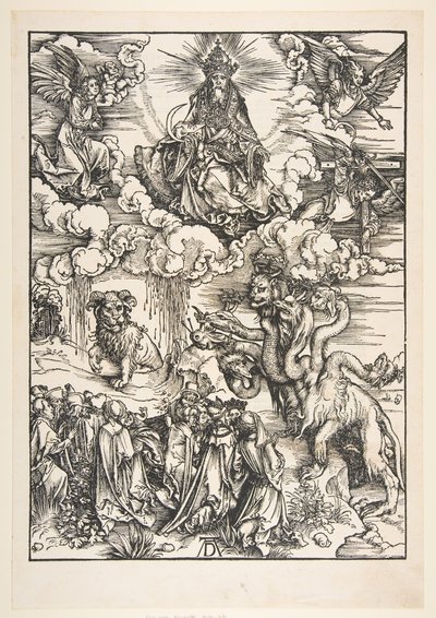 Bestia z dwoma rogami jak baranek, z The Apocalypse.n.d. autorstwa Albrecht Dürer