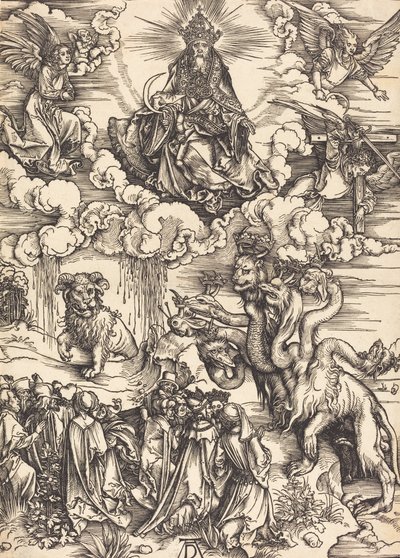 Bestia z Dwoma Rogami jak Baranek, prawdopodobnie ok. 14961498. autorstwa Albrecht Dürer