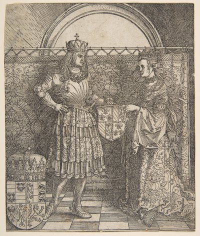 Zaręczyny Marii Burgundii z Łuku Triumfalnego cesarza Maksymiliana I, 1515. autorstwa Albrecht Dürer