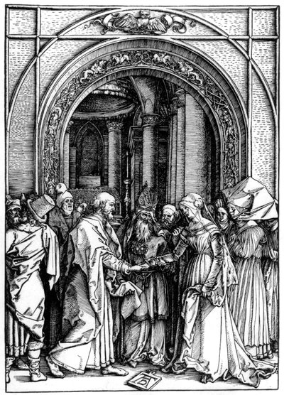 Zaręczyny Dziewicy, z Życia Dziewicy, c.1504 autorstwa Albrecht Dürer